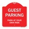 Signmission Designer Series Sign-Guest Parking, Red & White Aluminum Sign, 18" x 18", RW-1818-23925 A-DES-RW-1818-23925 - alternate 1